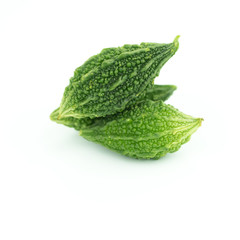 Momordica charantia isolated on white background