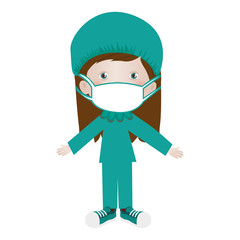 child with medical doctor costume icon image vector illustration design 