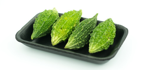 Momordica charantia isolated on white background