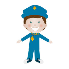 child dressed as police officer icon image vector illustration design 