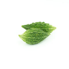 Momordica charantia isolated on white background