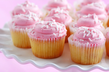 Strawberry cupcakes closeup