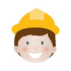 child dressed as engineer icon image vector illustration design 