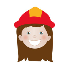 child dressed as firefighter icon image vector illustration design 