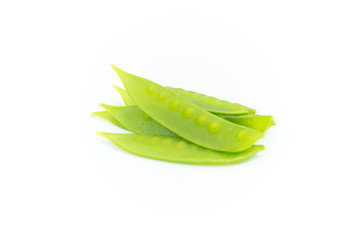 Snow peas isolated on white background