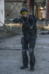 Russian special forces training at a military training ground.