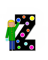 Alphabet Children Decorating Letters Z