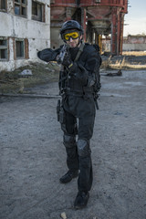 Russian special forces training at a military training ground.