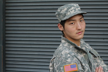 Smiling Military Asian Healthy Man