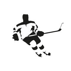 Obraz premium Ice hockey player, vector illustration