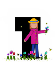 Alphabet Children Spring Tulips T