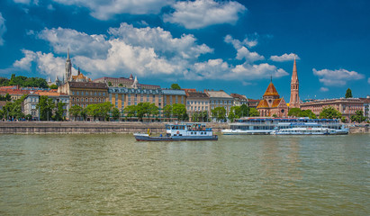 View on the Buda side of Budapest with the river Danube in Hungary, Budapest