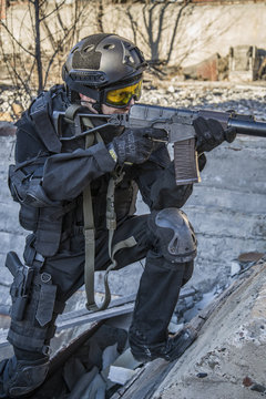 Russian special forces training at a military training ground