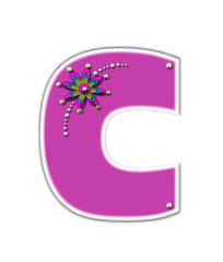 Alphabet Metallica Pink C