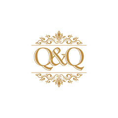 Q&Q Initial logo. Ornament gold