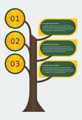 Branched Tree Illustration Infographic Template for Data Visualization