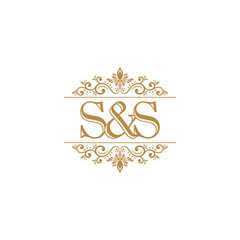 S&S Initial logo. Ornament gold
