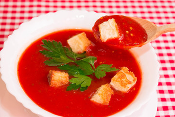 Gazpacho soup. Traditional Spanish cuisine.