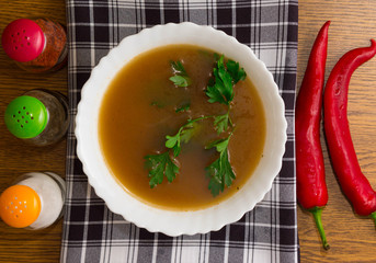 Soup kharcho. National Georgian cuisine.