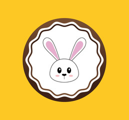 Happy easter card icon vector illustration graphic design