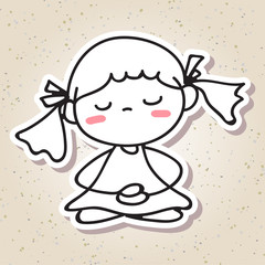 hand drawing cartoon concept happiness, happy kid, cute little g