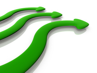 地を這い進む3本の矢印