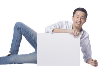 man showing a big whiteboard