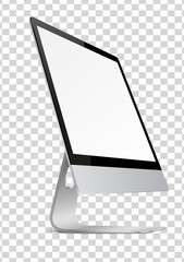 Modern computer monitor display with blank screen.