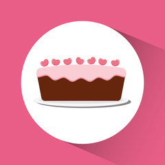 Happy birthday cake icon vector illustration graphic design