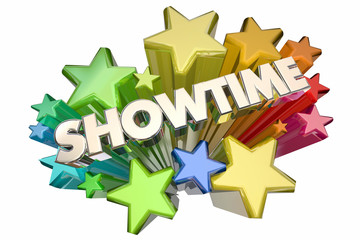 Showtime Event Starting Begin New Premiere Stars 3d Illustration - obrazy, fototapety, plakaty