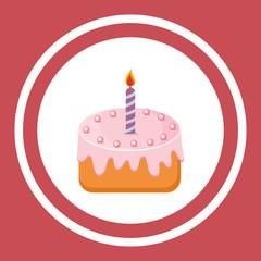 Happy birthday cake icon vector illustration graphic design