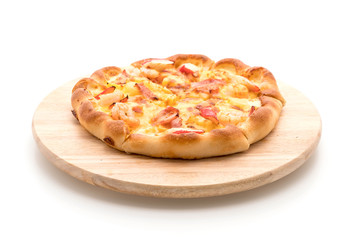 Pizza hawaiian seafood isolated on white background