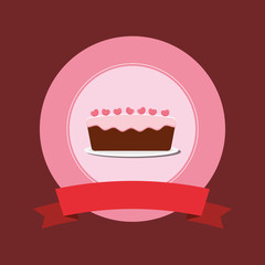 Happy birthday cake icon vector illustration graphic design