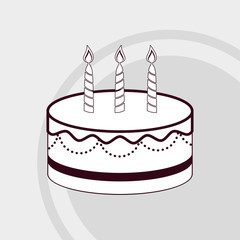 Happy birthday cake icon vector illustration graphic design