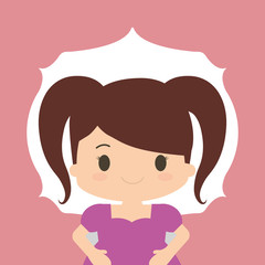Girl kid cartoon icon vector illustration graphic design