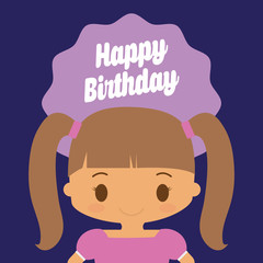 Happy birthday kid cartoon icon vector illustration graphic design