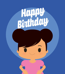 Happy birthday kid cartoon icon vector illustration graphic design