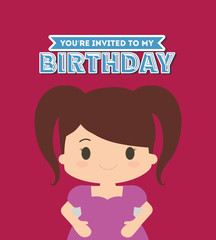 Happy birthday kid cartoon icon vector illustration graphic design