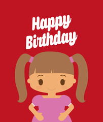 Happy birthday kid cartoon icon vector illustration graphic design