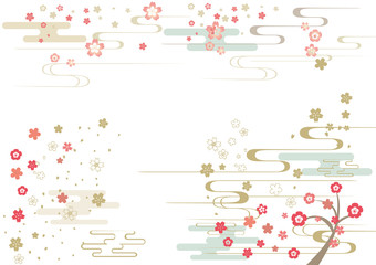 シンプルでポップな和柄の背景