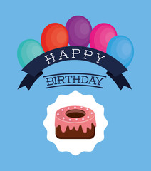 Obraz premium Happy birthday card icon vector illustration graphic design