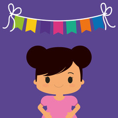 Happy birthday kid cartoon icon vector illustration graphic design