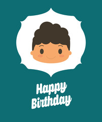 Happy birthday kid cartoon icon vector illustration graphic design
