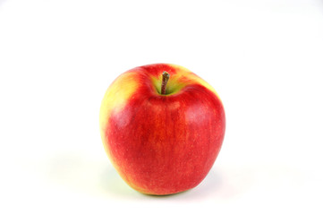 close up on red apple isolated on white background
