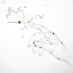 Fototapeta premium Point, line, surface connection constituted a tap gesture.