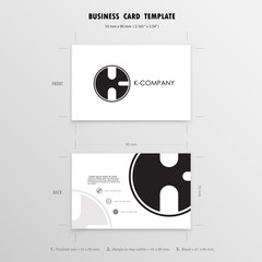Business Cards Design Template. Name Cards Symbol. Size 55 mm x