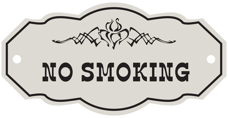 Victorian style label No Smoking