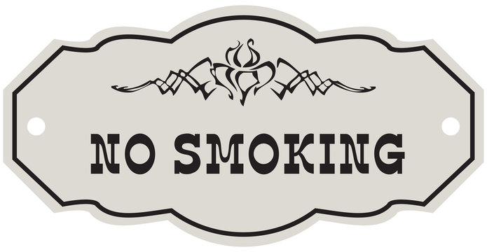 Victorian style label No Smoking