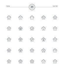 Home icons set, Vector illustration