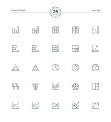 Chart and Graph icons set, Vector illustration
